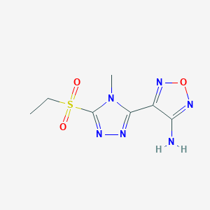 molecular formula C7H10N6O3S B2579787 4-[5-(ethylsulfonyl)-4-methyl-4H-1,2,4-triazol-3-yl]-1,2,5-oxadiazol-3-amine CAS No. 890095-76-8