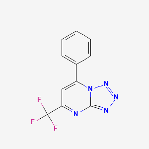 molecular formula C11H6F3N5 B2579794 7-苯基-5-(三氟甲基)[1,2,3,4]四唑并[1,5-a]嘧啶 CAS No. 153562-20-0