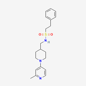 molecular formula C20H27N3O2S B2579795 N-((1-(2-甲基吡啶-4-基)哌啶-4-基)甲基)-2-苯乙磺酰胺 CAS No. 2034468-33-0