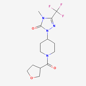 molecular formula C14H19F3N4O3 B2579797 4-methyl-1-(1-(tetrahydrofuran-3-carbonyl)piperidin-4-yl)-3-(trifluoromethyl)-1H-1,2,4-triazol-5(4H)-one CAS No. 2034602-18-9