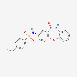 molecular formula C21H18N2O4S B2579802 4-ethyl-N-(11-oxo-10,11-dihydrodibenzo[b,f][1,4]oxazepin-2-yl)benzenesulfonamide CAS No. 922137-38-0