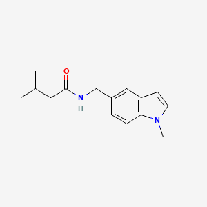 molecular formula C16H22N2O B2579806 N-((1,2-dimethyl-1H-indol-5-yl)methyl)-3-methylbutanamide CAS No. 852137-00-9