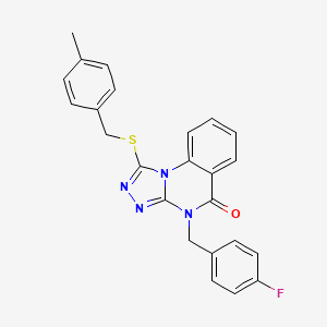 molecular formula C24H19FN4OS B2579808 4-(4-fluorobenzyl)-1-[(4-methylbenzyl)thio][1,2,4]triazolo[4,3-a]quinazolin-5(4H)-one CAS No. 1114660-71-7