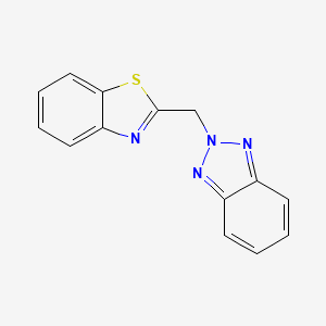 molecular formula C14H10N4S B2579810 2-(Benzotriazol-2-ylmethyl)-1,3-benzothiazole CAS No. 156272-78-5