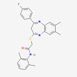 molecular formula C27H26FN3OS B2579815 4-bromo-N-[(1-methyl-1H-indazol-3-yl)methyl]benzamide CAS No. 1357757-10-8