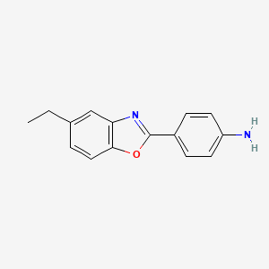 molecular formula C15H14N2O B2579816 4-(5-Ethyl-benzooxazol-2-yl)-phenylamine CAS No. 328908-02-7