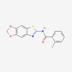 molecular formula C16H12N2O3S B2579822 N-([1,3]dioxolo[4,5-f][1,3]benzothiazol-6-yl)-2-methylbenzamide CAS No. 892848-11-2