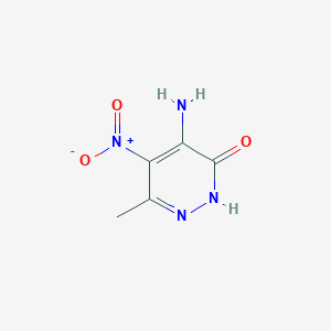 molecular formula C5H6N4O3 B2579827 4-amino-6-methyl-5-nitropyridazin-3(2H)-one CAS No. 202277-51-8