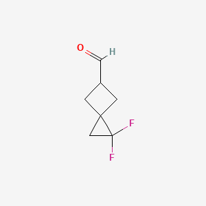 molecular formula C7H8F2O B2579828 2,2-Difluorospiro[2.3]hexane-5-carbaldehyde CAS No. 2411246-39-2