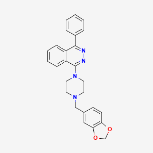 molecular formula C26H24N4O2 B2579831 1-[4-(1,3-Benzodioxol-5-ylmethyl)piperazin-1-yl]-4-phenylphthalazine CAS No. 670268-22-1