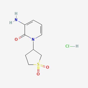 molecular formula C9H13ClN2O3S B2579833 3-Amino-1-(1,1-dioxothiolan-3-yl)pyridin-2-one;hydrochloride CAS No. 2551119-04-9