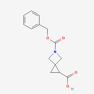 molecular formula C14H15NO4 B2579842 5-((Benzyloxy)carbonyl)-5-azaspiro[2.3]hexane-1-carboxylic acid CAS No. 1820619-57-5