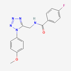 molecular formula C16H14FN5O2 B2579849 4-fluoro-N-((1-(4-methoxyphenyl)-1H-tetrazol-5-yl)methyl)benzamide CAS No. 897614-67-4