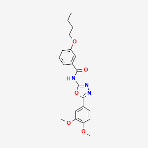 molecular formula C21H23N3O5 B2579850 3-丁氧基-N-[5-(3,4-二甲氧基苯基)-1,3,4-恶二唑-2-基]苯甲酰胺 CAS No. 899734-66-8