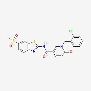 molecular formula C21H16ClN3O4S2 B2579852 1-(2-氯苄基)-N-(6-(甲基磺酰基)苯并[d]噻唑-2-基)-6-氧代-1,6-二氢吡啶-3-甲酰胺 CAS No. 942009-56-5
