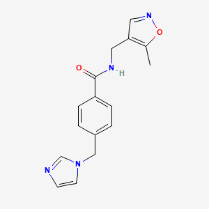molecular formula C16H16N4O2 B2579861 4-((1H-imidazol-1-yl)methyl)-N-((5-methylisoxazol-4-yl)methyl)benzamide CAS No. 2034403-62-6