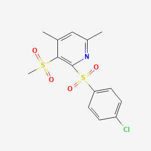 molecular formula C14H14ClNO4S2 B2579864 4-氯苯基 4,6-二甲基-3-（甲磺酰基）-2-吡啶基砜 CAS No. 339017-00-4
