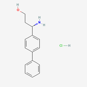 molecular formula C15H18ClNO B2579871 (3S)-3-Amino-3-(4-phenylphenyl)propan-1-ol;hydrochloride CAS No. 1391632-70-4