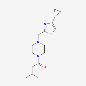 molecular formula C16H25N3OS B2579873 1-(4-((4-Cyclopropylthiazol-2-yl)methyl)piperazin-1-yl)-3-methylbutan-1-one CAS No. 1172874-32-6