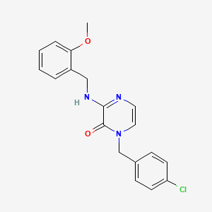 molecular formula C19H18ClN3O2 B2579875 1-(4-chlorobenzyl)-3-((2-methoxybenzyl)amino)pyrazin-2(1H)-one CAS No. 941934-86-7
