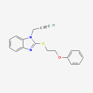 molecular formula C18H16N2OS B2579877 [2-(1-Prop-2-ynylbenzimidazol-2-ylthio)ethoxy]benzene CAS No. 920115-68-0