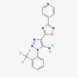 molecular formula C16H10F3N7O B2579880 5-(3-Pyridin-4-yl-1,2,4-oxadiazol-5-yl)-3-[2-(trifluoromethyl)phenyl]triazol-4-amine CAS No. 892766-66-4