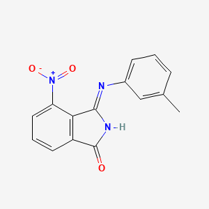 molecular formula C15H11N3O3 B2579884 (Z)-4-硝基-3-(间甲苯亚氨基)异吲哚啉-1-酮 CAS No. 312732-82-4