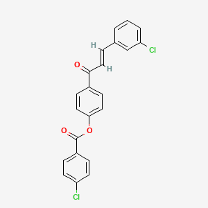 molecular formula C22H14Cl2O3 B2579887 4-[(2E)-3-(3-chlorophenyl)prop-2-enoyl]phenyl 4-chlorobenzoate CAS No. 298215-99-3