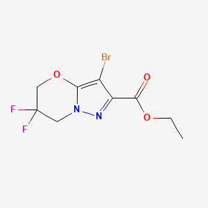 molecular formula C9H9BrF2N2O3 B2579888 Ethyl 3-bromo-6,6-difluoro-5,7-dihydropyrazolo[5,1-b][1,3]oxazine-2-carboxylate CAS No. 2128657-45-2