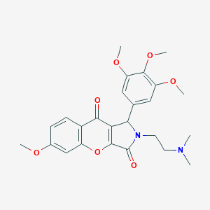 molecular formula C25H28N2O7 B257989 2-[2-(Dimethylamino)ethyl]-6-methoxy-1-(3,4,5-trimethoxyphenyl)-1,2-dihydrochromeno[2,3-c]pyrrole-3,9-dione 