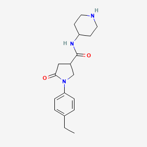 molecular formula C18H25N3O2 B2579891 1-(4-ethylphenyl)-5-oxo-N-piperidin-4-ylpyrrolidine-3-carboxamide CAS No. 1291842-45-9
