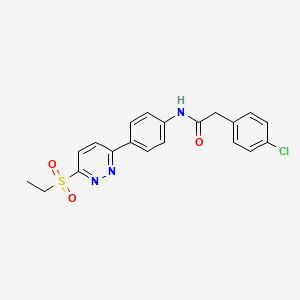 molecular formula C20H18ClN3O3S B2579896 2-(4-氯苯基)-N-(4-(6-(乙磺酰基)吡啶-3-基)苯基)乙酰胺 CAS No. 921796-55-6