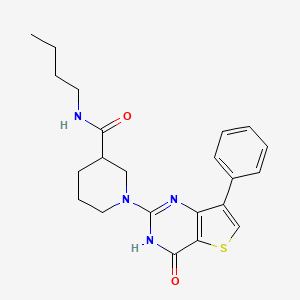 molecular formula C22H26N4O2S B2579904 N-butyl-1-(4-oxo-7-phenyl-3,4-dihydrothieno[3,2-d]pyrimidin-2-yl)piperidine-3-carboxamide CAS No. 1242969-18-1