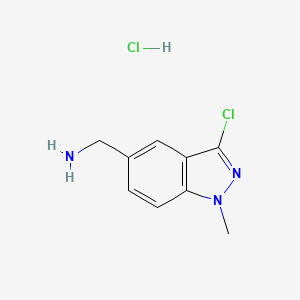molecular formula C9H11Cl2N3 B2579907 (3-Chloro-1-methylindazol-5-yl)methanamine;hydrochloride CAS No. 2108494-87-5