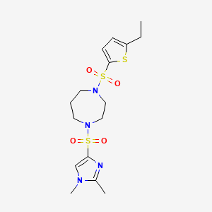 1-((1,2-dimethyl-1H-imidazol-4-yl)sulfonyl)-4-((5-ethylthiophen-2-yl)sulfonyl)-1,4-diazepane