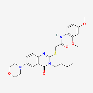 molecular formula C26H32N4O5S B2579914 2-(3-butyl-6-morpholin-4-yl-4-oxoquinazolin-2-yl)sulfanyl-N-(2,4-dimethoxyphenyl)acetamide CAS No. 689762-19-4