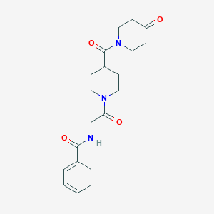 molecular formula C20H25N3O4 B257992 N-(2-oxo-2-{4-[(4-oxo-1-piperidinyl)carbonyl]-1-piperidinyl}ethyl)benzamide 