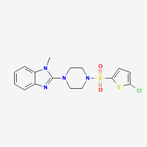 molecular formula C16H17ClN4O2S2 B2579922 2-(4-((5-氯噻吩-2-基)磺酰基)哌嗪-1-基)-1-甲基-1H-苯并[d]咪唑 CAS No. 1219901-83-3