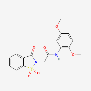 N-(2,5-dimethoxyphenyl)-2-(1,1,3-trioxo-1,2-benzothiazol-2-yl)acetamide