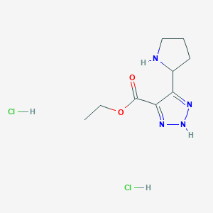 Ethyl 5-(pyrrolidin-2-yl)-1H-1,2,3-triazole-4-carboxylate dihydrochloride