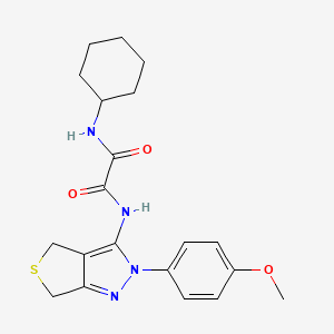 molecular formula C20H24N4O3S B2579935 N-环己基-N'-[2-(4-甲氧基苯基)-4,6-二氢噻吩并[3,4-c]吡唑-3-基]草酰胺 CAS No. 946252-62-6