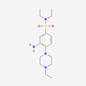 molecular formula C16H28N4O2S B2579941 3-amino-N,N-diethyl-4-(4-ethylpiperazin-1-yl)benzene-1-sulfonamide CAS No. 794554-67-9