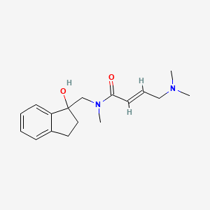 (E)-4-(Dimethylamino)-N-[(1-hydroxy-2,3-dihydroinden-1-yl)methyl]-N-methylbut-2-enamide