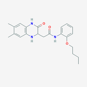 molecular formula C22H27N3O3 B2579951 N-(2-butoxyphenyl)-2-(6,7-dimethyl-3-oxo-1,2,3,4-tetrahydroquinoxalin-2-yl)acetamide CAS No. 1008682-14-1