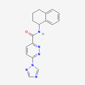 molecular formula C17H16N6O B2579968 N-(1,2,3,4-tetrahydronaphthalen-1-yl)-6-(1H-1,2,4-triazol-1-yl)pyridazine-3-carboxamide CAS No. 1448077-19-7