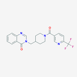 molecular formula C21H19F3N4O2 B2579979 3-[[1-[6-(Trifluoromethyl)pyridine-3-carbonyl]piperidin-4-yl]methyl]quinazolin-4-one CAS No. 2380078-16-8