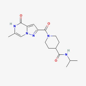 molecular formula C17H23N5O3 B2579981 N-isopropyl-1-[(6-methyl-4-oxo-4,5-dihydropyrazolo[1,5-a]pyrazin-2-yl)carbonyl]piperidine-4-carboxamide CAS No. 2109211-72-3