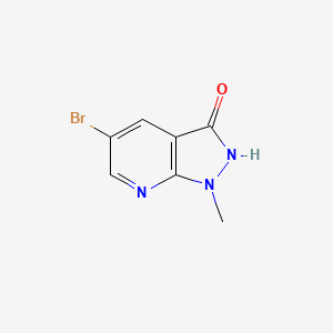 molecular formula C7H6BrN3O B2579983 5-bromo-1-methyl-1H,2H,3H-pyrazolo[3,4-b]pyridin-3-one CAS No. 1781902-24-6