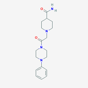 molecular formula C18H26N4O2 B2579986 1-[2-氧代-2-(4-苯基哌嗪-1-基)乙基]哌啶-4-甲酰胺 CAS No. 734544-91-3