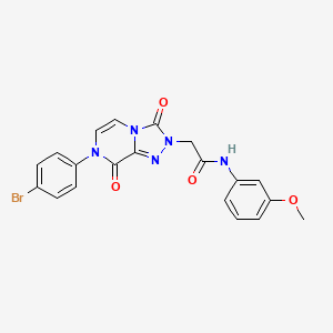 molecular formula C20H16BrN5O4 B2579990 2-(7-(4-bromophenyl)-3,8-dioxo-7,8-dihydro-[1,2,4]triazolo[4,3-a]pyrazin-2(3H)-yl)-N-(3-methoxyphenyl)acetamide CAS No. 941923-58-6